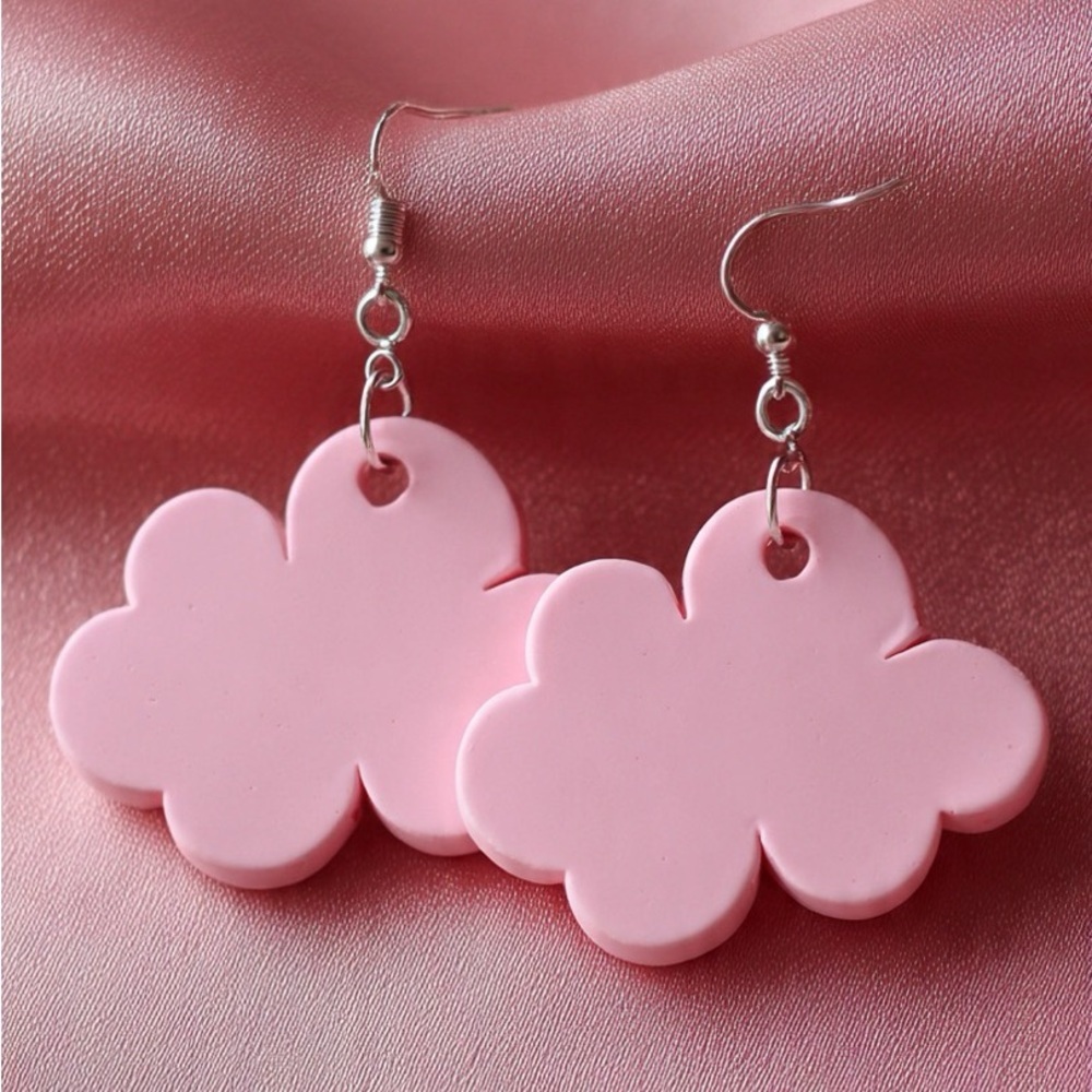 Puffy Cloud - Handmade Earrings - Hypoallergenic